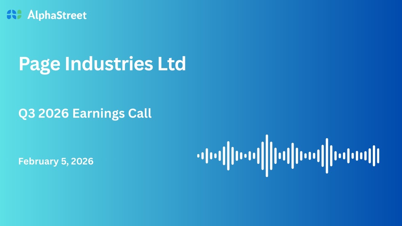 Page Industries Ltd Q3 FY2025-26 Earnings Conference Call