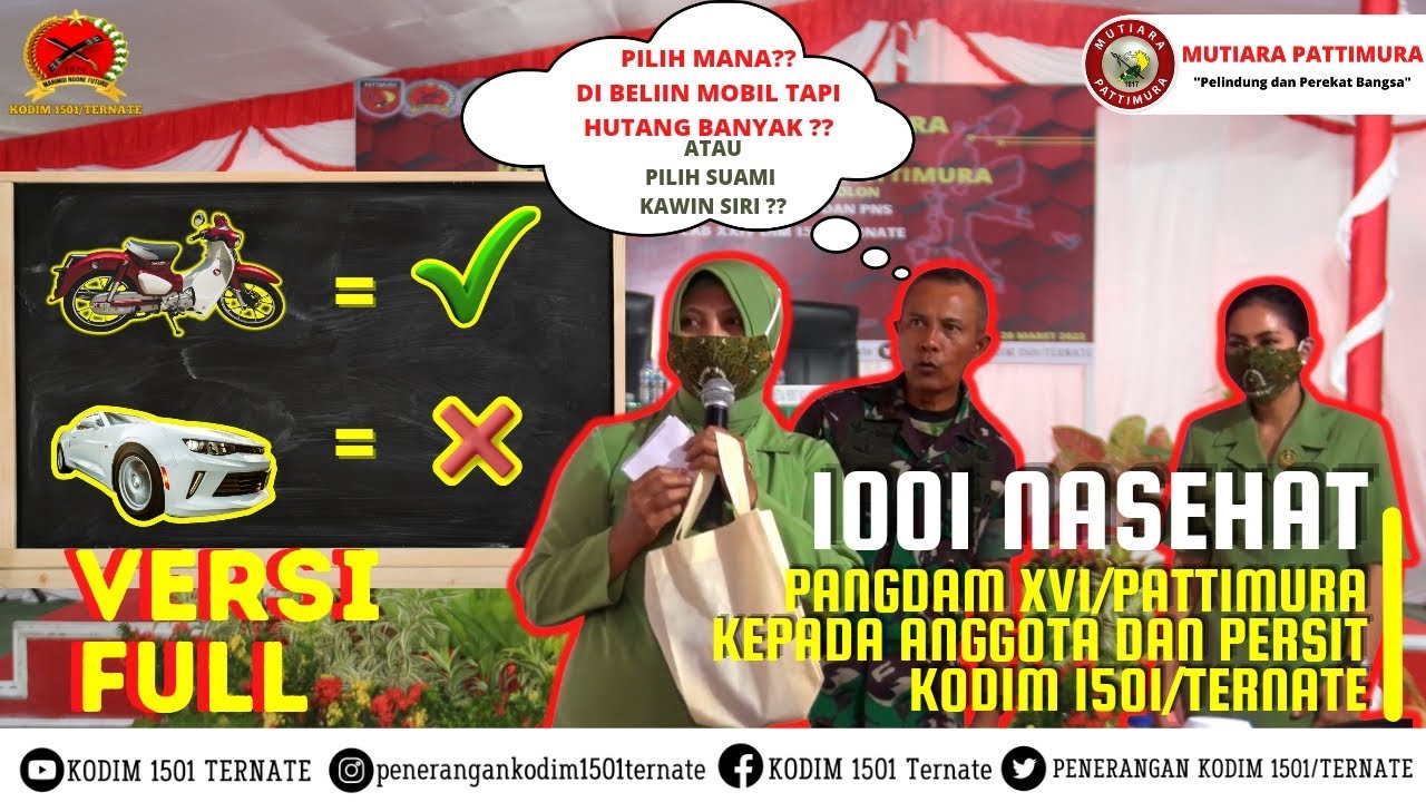 FULL SEASON ‼️ PENGARAHAN PANGDAM XVI PATTIMURA DI KODIM 1501 TERNATE ‼️