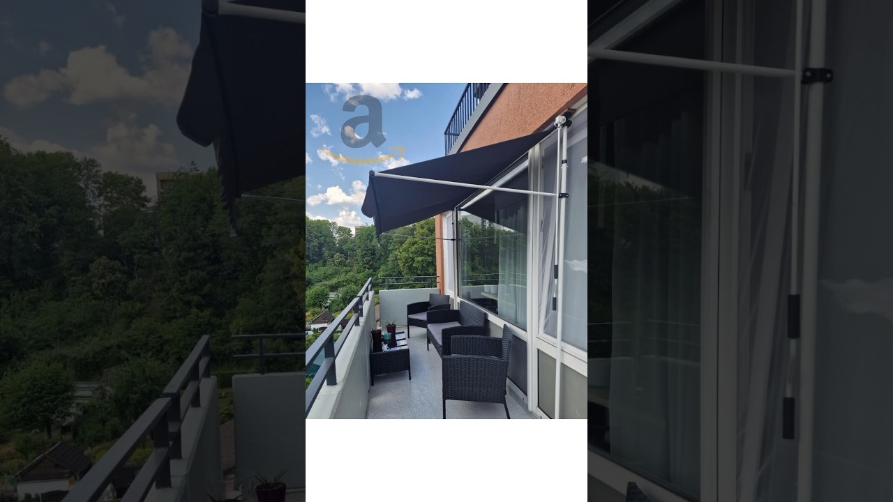 65,44&euro; Yaheetech Klemmmarkise 300cm Breit Balkonmarkise mit Handkurbel Sonnenschutz ohne Bohren