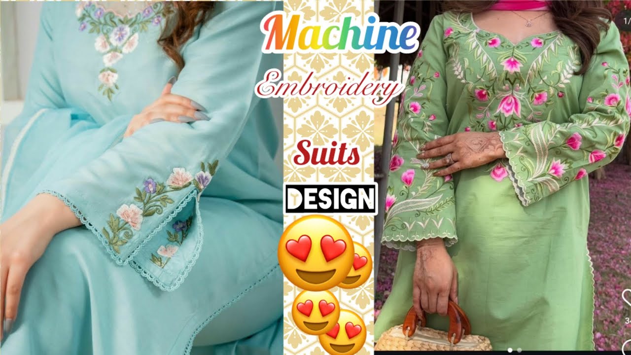 machine embroidery suit design | machine thread embroidery | trending machine embroidery🧚🏻&zwj;♀️🫶🏻💕