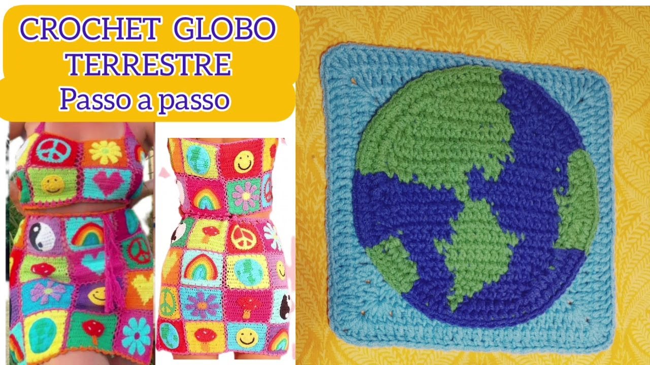 🌎 GLOBO TERRESTRE EM CROCHÊ #CROCHÊ_TERRA  #APLICAÇÃO  #Vlog_do_Crochê by Josy Mi_Nagy
