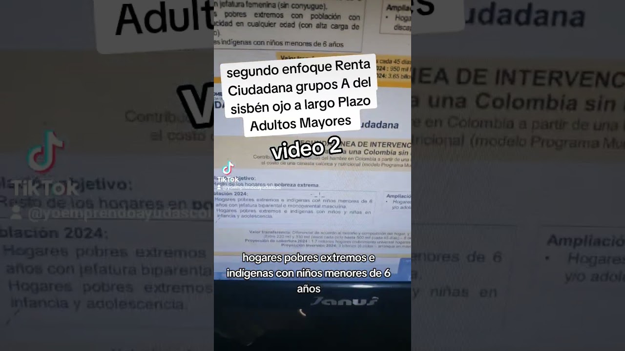 Enfoque 2 Renta Ciudadana Grupos A del Sisben y Familias sin ni&ntilde;os #ayudascolombia