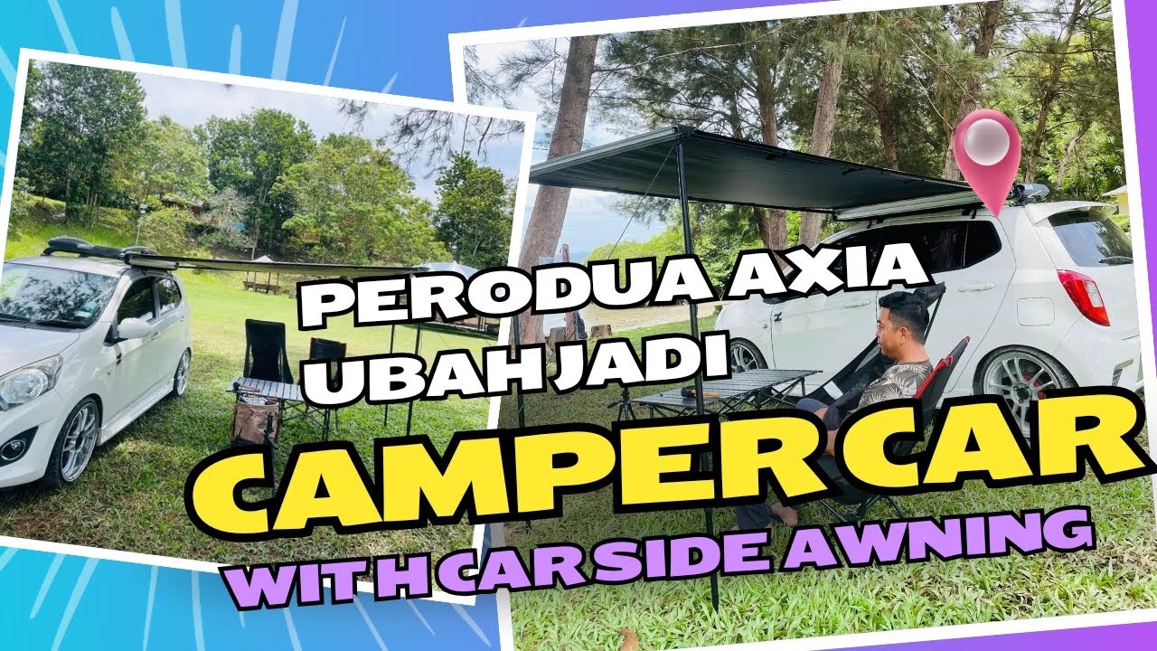 My Perodua axia setup for Camper car | Car side Awning
