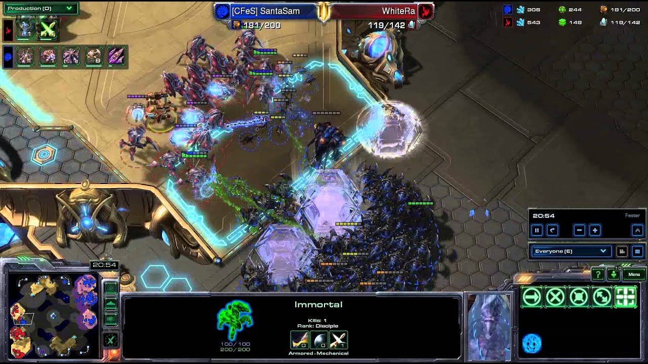 HD Starcraft 2 WhiteRa v SantaSam PvZ