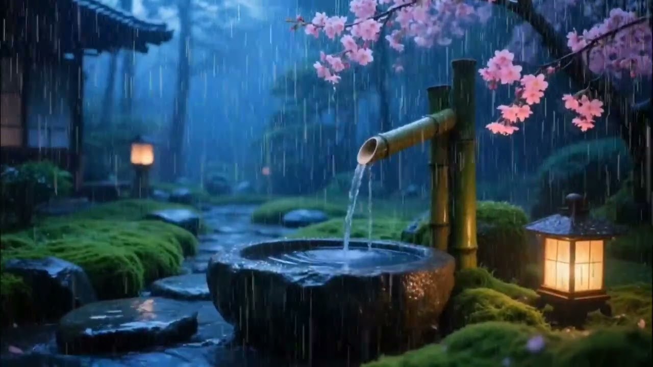 Peaceful Rain and Gentle Piano in a Zen Garden | Relaxation and Inner Ease