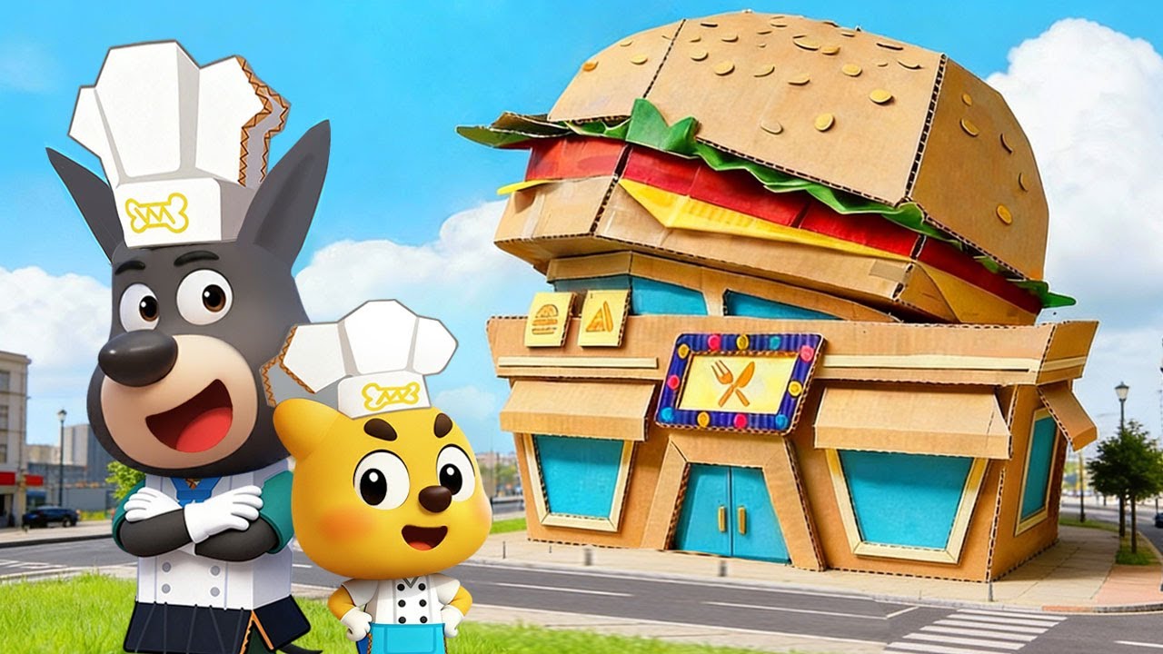 Cardboard Cafe Adventure for Kids | Fun Story | Sheriff Labrador | Kids Cartoon | BabyBus