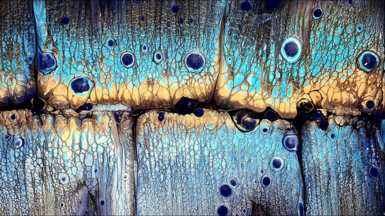 #1067 Amazing Cells And Lacing In This Acrylic Reflection Swipe Using Floetrol
