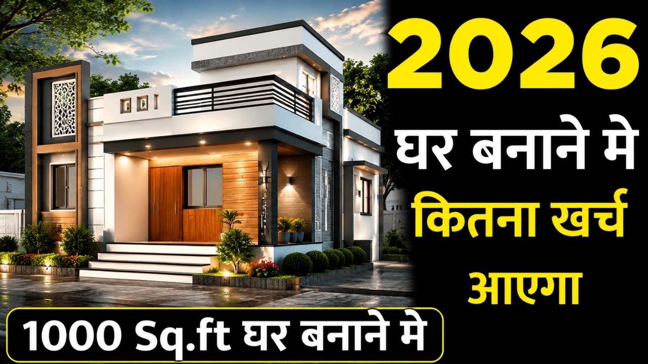 नया घर बनाने का खर्च | New house construction cost 2026 | 1000 sq.ft house cost |  Home cost