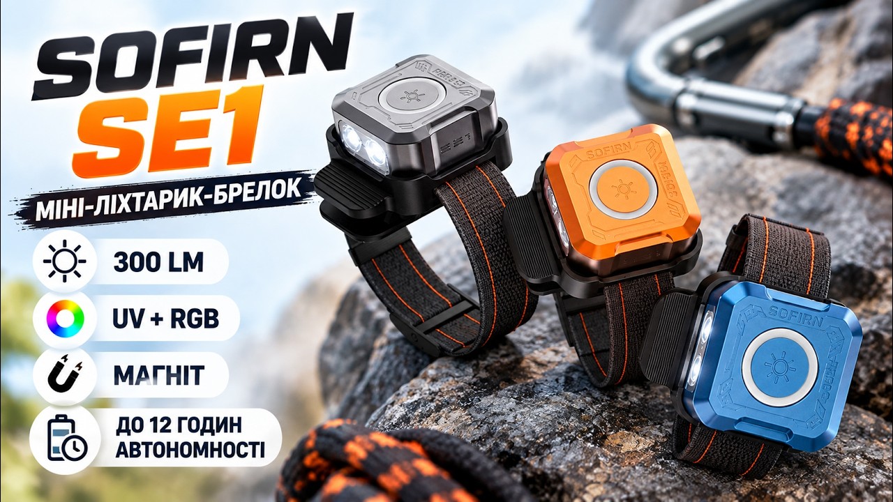 Огляд SOFIRN SE1 - Ультракомпактний EDC міні-ліхтарик-брелок з ультрафіолетом та RGB🔥🔥🔥