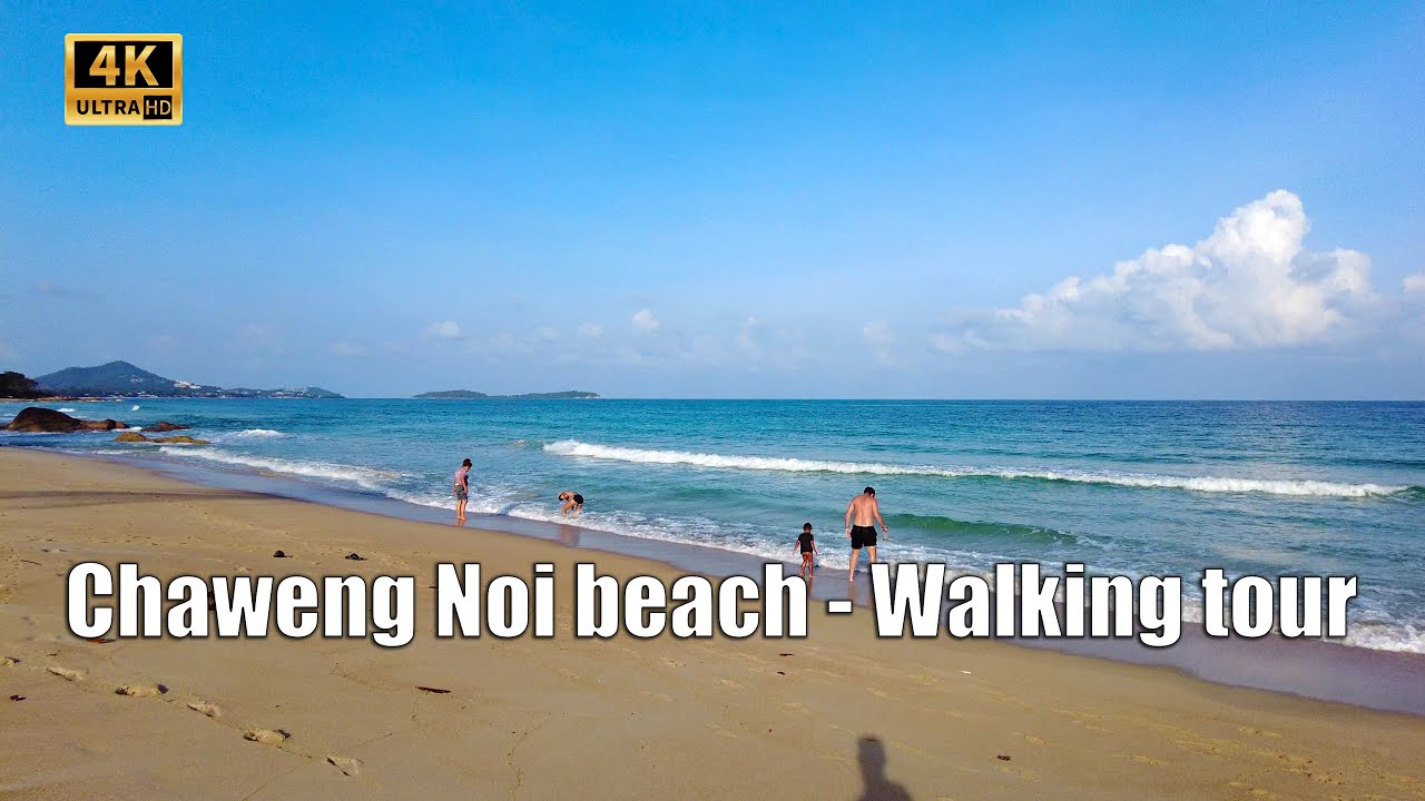 4K Koh Samui Chaweng noi beach is Empty - Virtual walking tour | Streets of Thailand 2022