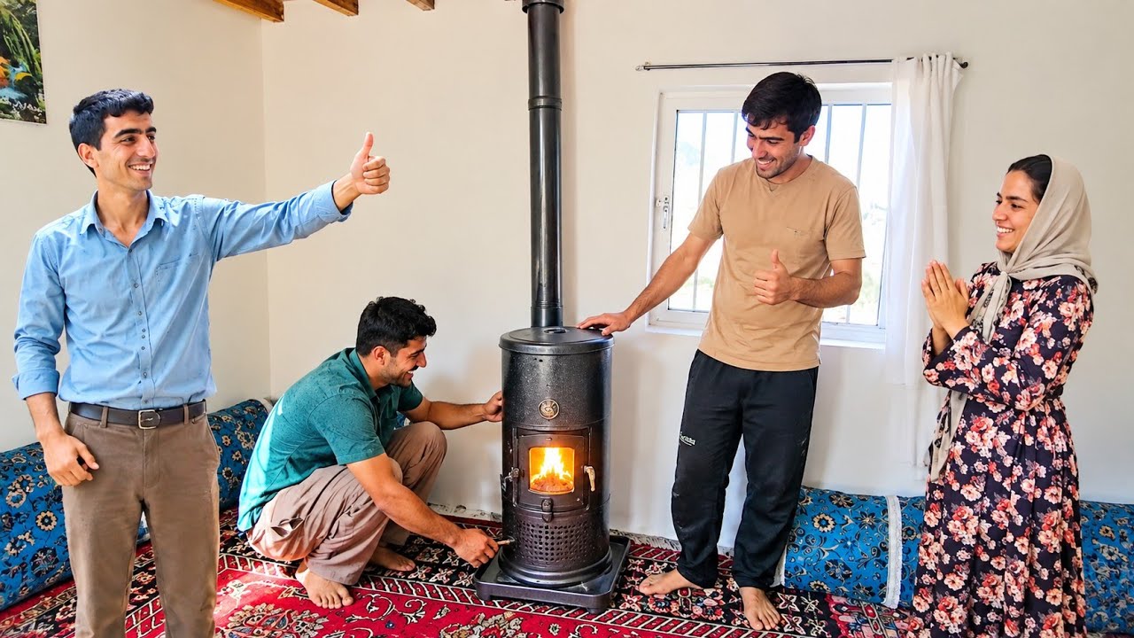 🔥🏠 Installing heaters and continuing to build the wall of Abu's room; 🧱💪✨