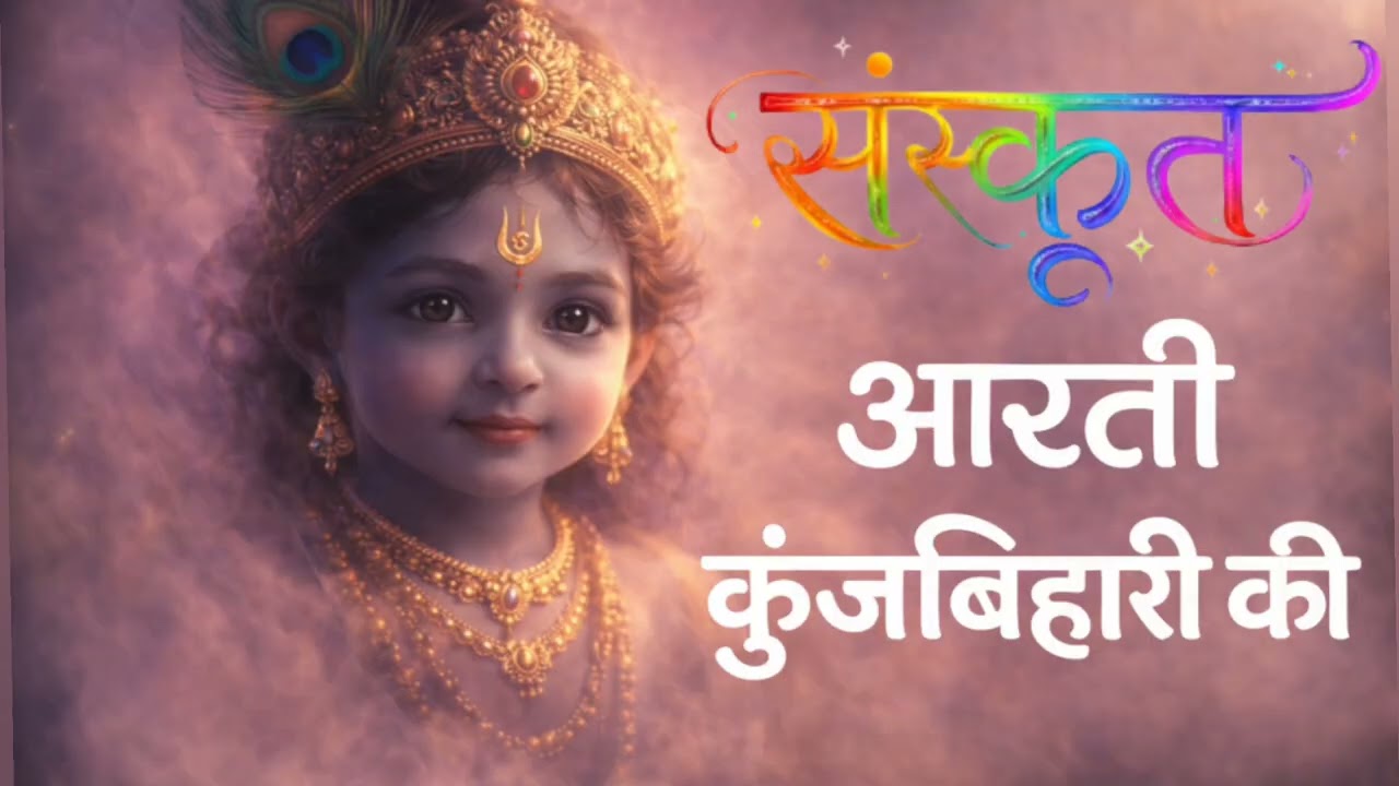 Sanskrit Aarti Shree Krishna ji ll Kunjbihari Ji