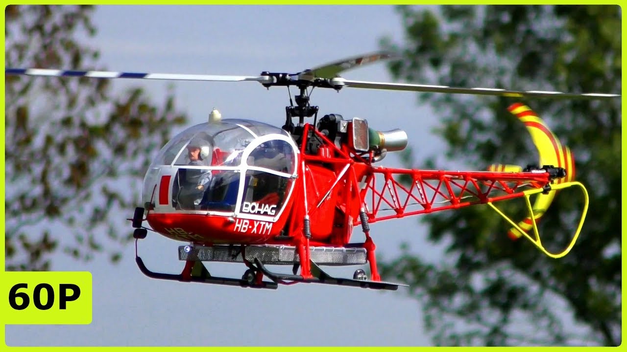 STUNNING RC SCALE LAMA SA 315B ELECTRICLAL HELICOPTER FLIGHT DEMONSTRATION