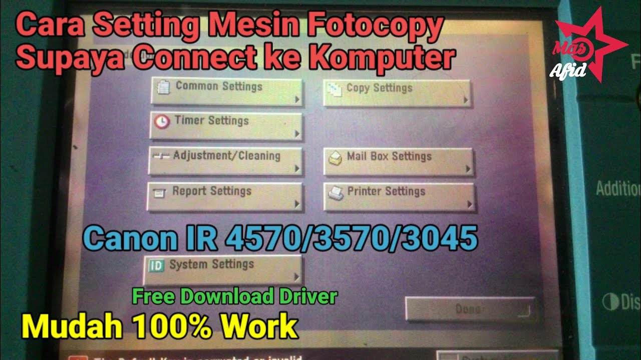 Canon IR 3245/3045/4570 | Cara Menghubungkan Mesin Fotocopy ke Komputer