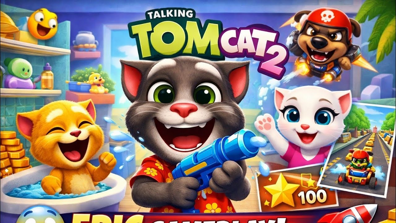 Talking Tom cat 2 funny gameplay 🤣🤣