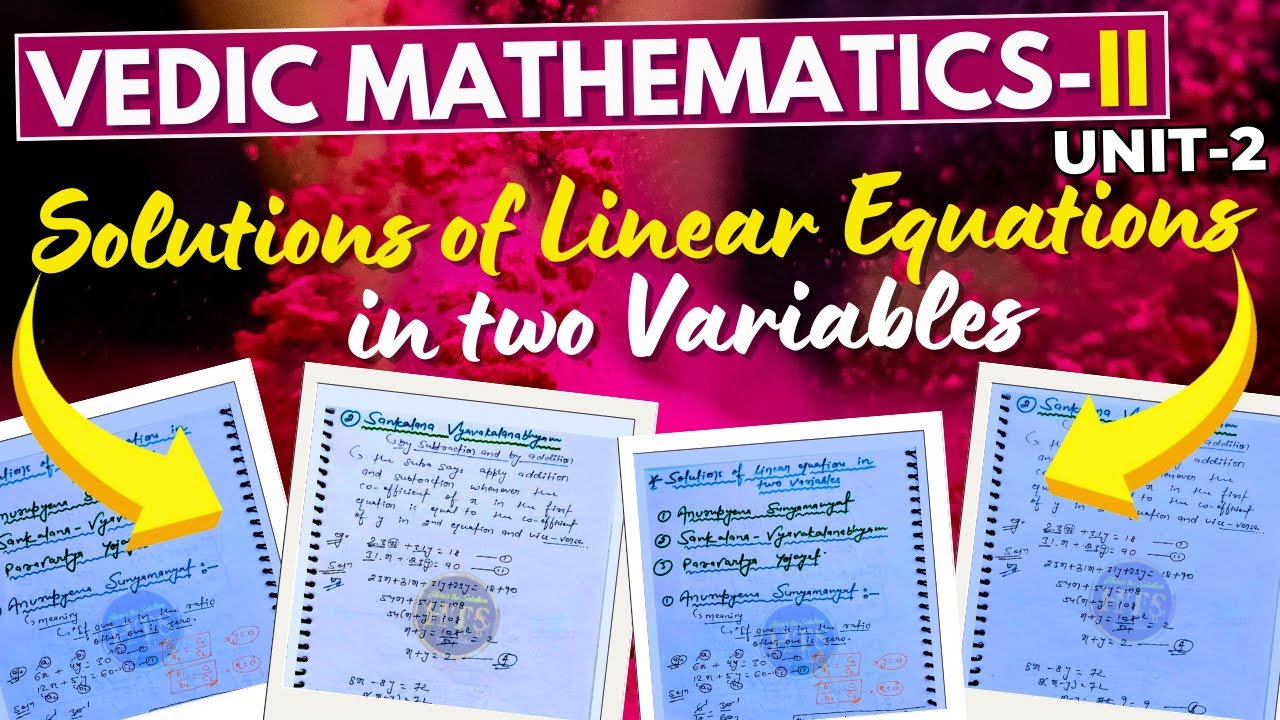 Solutions of Linear Equations in two Variables | Solutions of Linear Equations by Using Vedic Maths