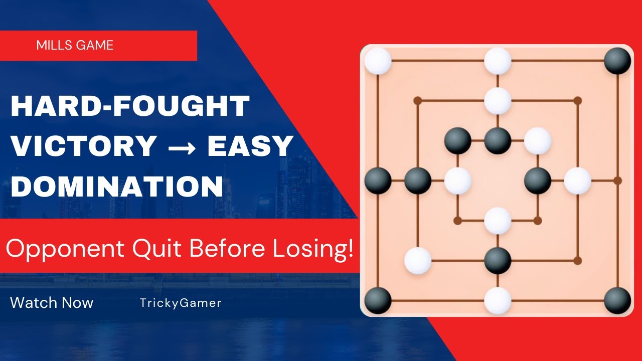 Mills Game: Tough First Win & Opponent Quit in Round 2 | Tricky Gamer