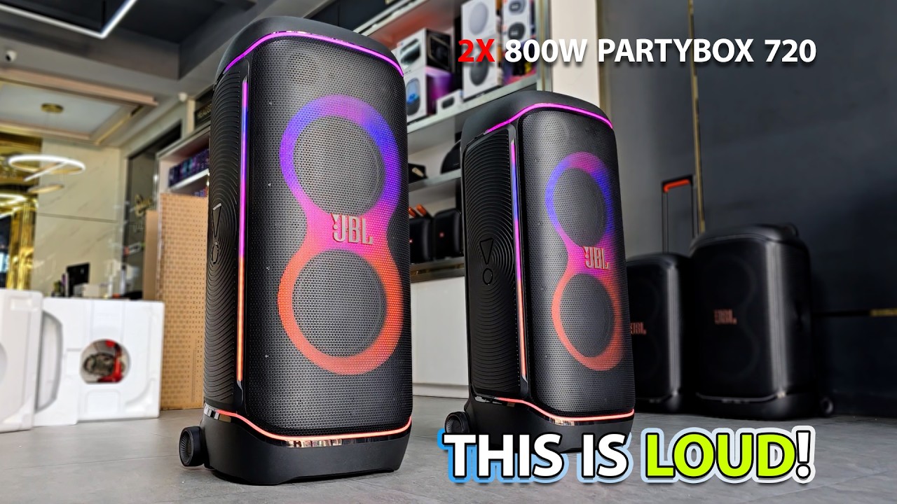 THIS IS LOUD! 2× JBL PartyBox 720 | Massive Bass & Auracast Multi-Speaker Power!