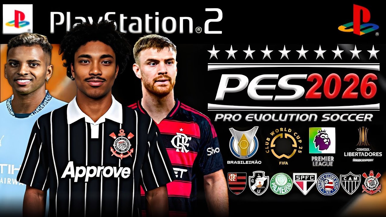 NOVO! PÉS 2026 (PS2) ISO DOWNLOAD DIRETO ATUALIZADO! COM RUMO ESTRELADO AETHERSX2, PC, PSP E OPL✅