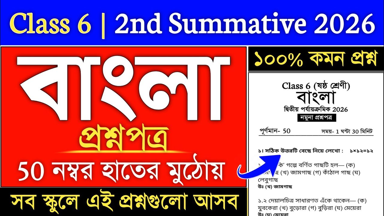 class 6 bengali 2nd unit test 2026 suggestion | class 6 2nd unit test 2026 bengali | class 6