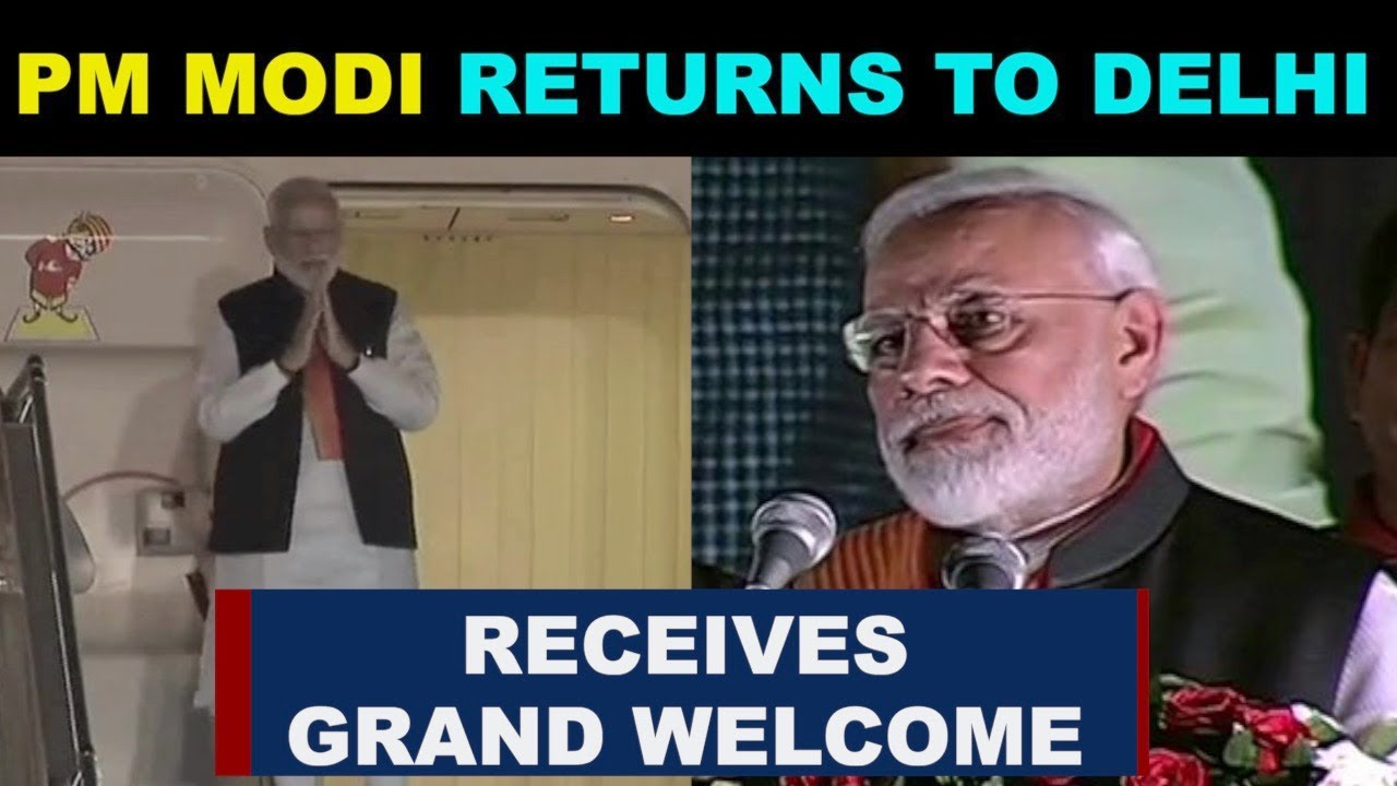 PM Modi returns to Delhi after 'Howdy,Modi' Event, receives grand welcome at Palam airport