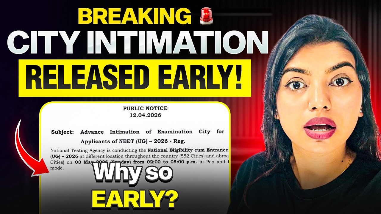 NEET 2026 Big Update: NTA Releases Exam City Slip | Why so Early?