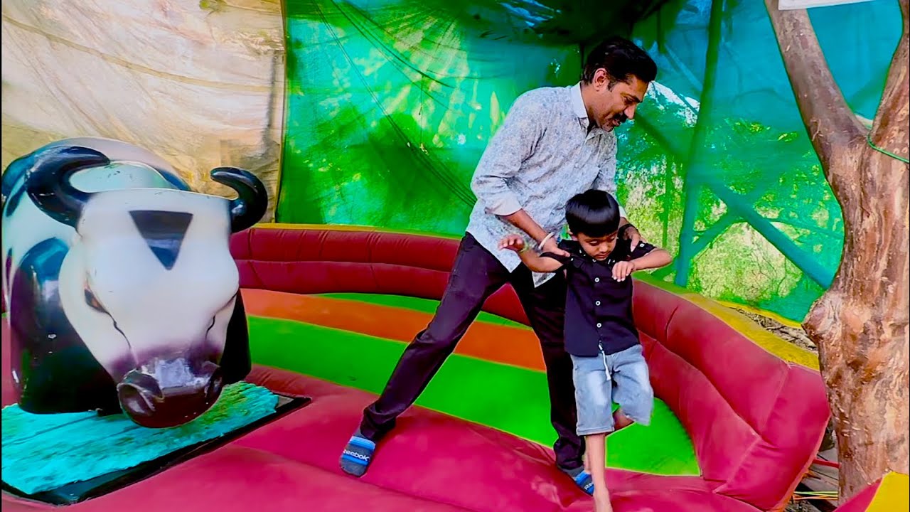 माउलीचे पप्पा bull ride करताना पडले 🫢#bullriding #bullride