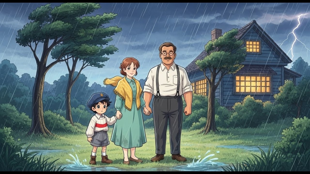 A Rainy Night of Quiet Love | Gentle Family Animation for Deep Calm