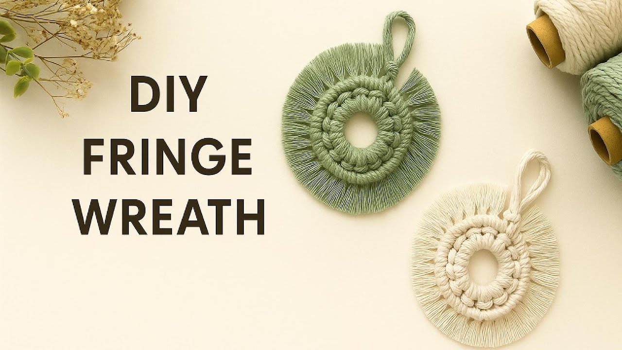 DIY Mini Macrame Fringe Wreath | Easy Christmas Decor Tutorial