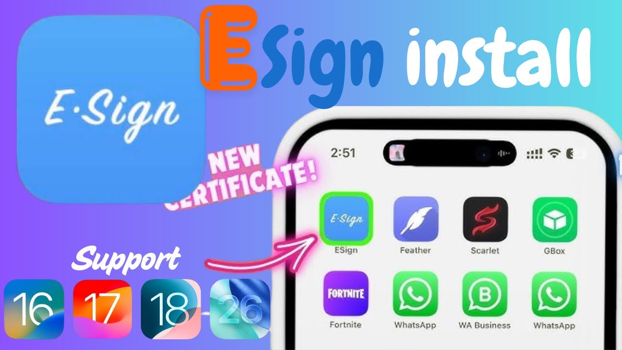 New✅ install ESign + Certificate for iPhone iOS 26