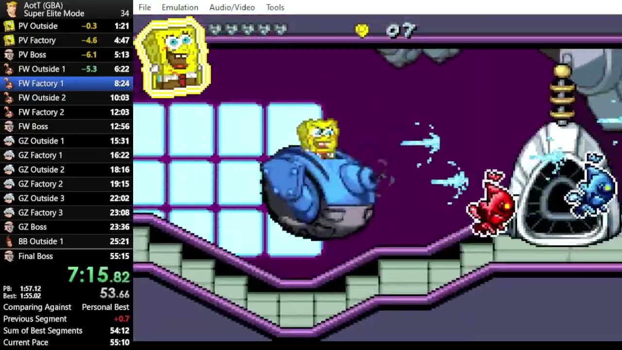 Nicktoons: Attack of the Toybots (GBA) - 54:28 Super Elite Mode Speedrun