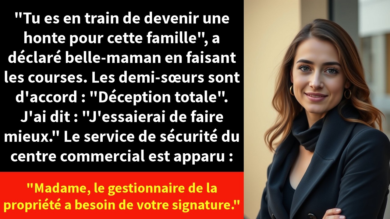 Tu es en train de devenir une honte pour cette famille, a déclaré belle-maman en faisant les courses