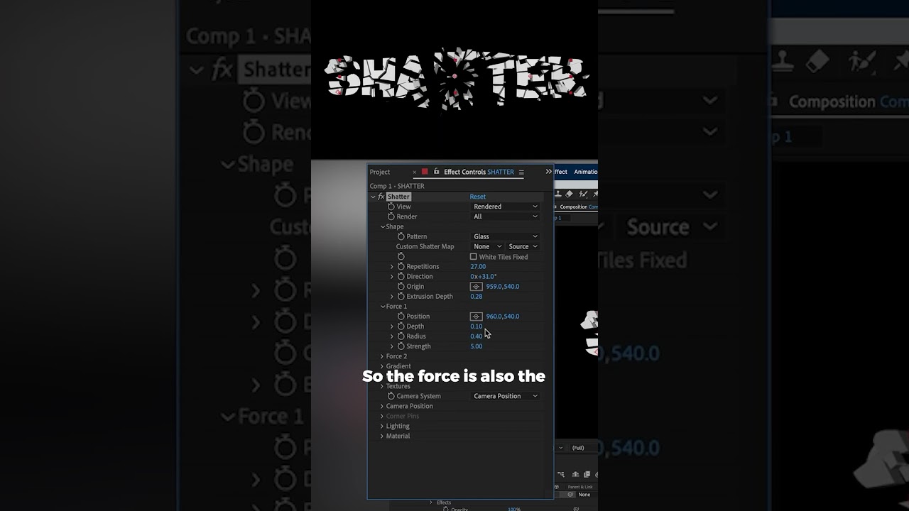How to create exploding shatter text in Adobe After Effects