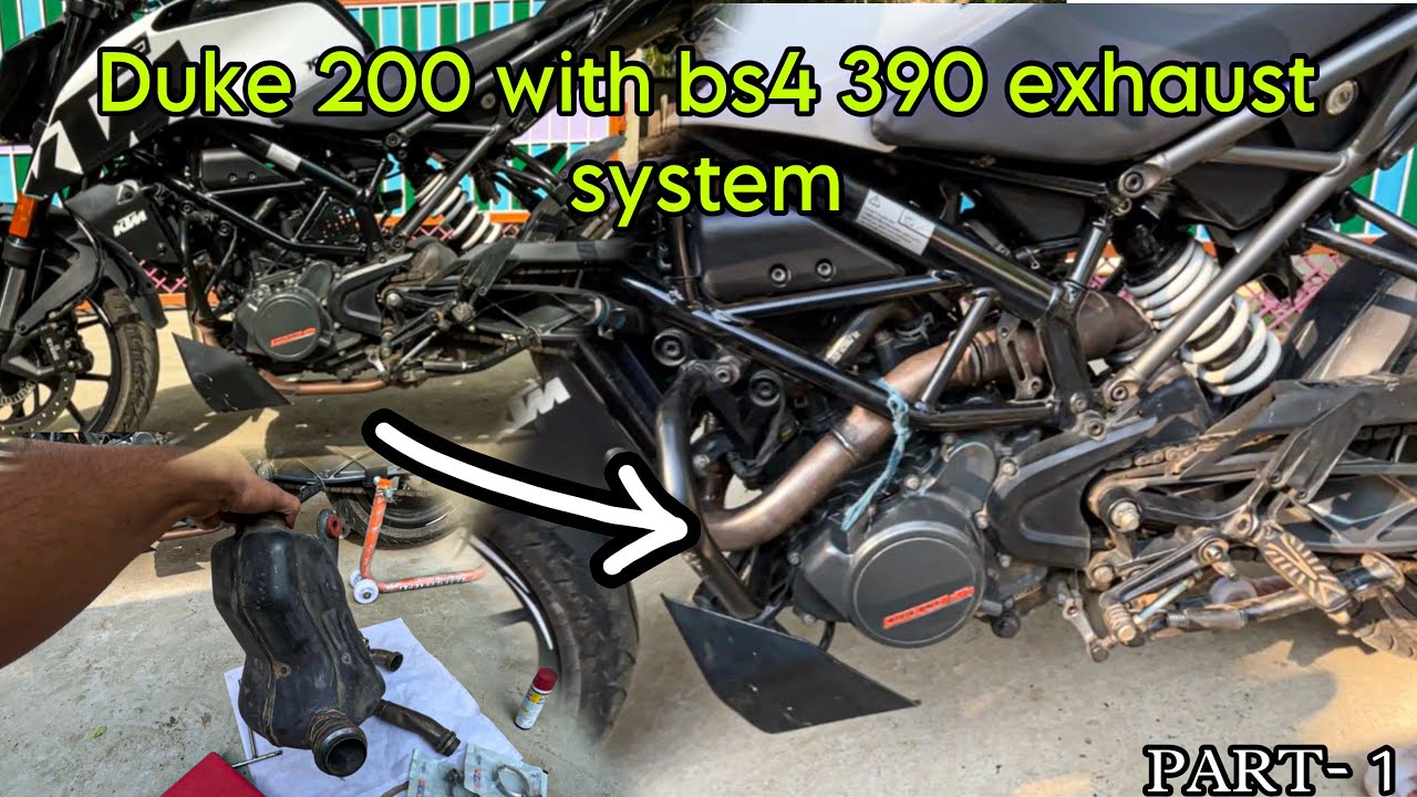 Duke 390 bs4 exhaust system install on duke 200 | Part - 1 |