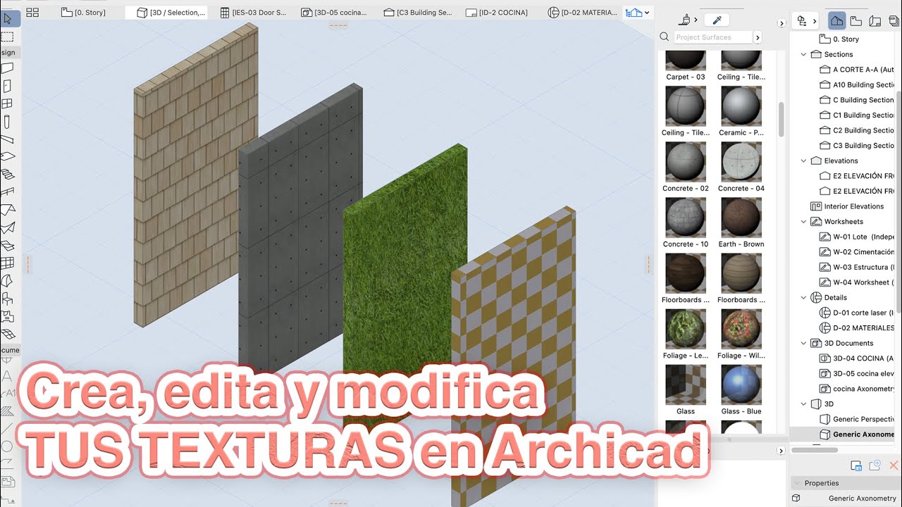 CREA, EDITA Y MODIFICA texturas en Archicad