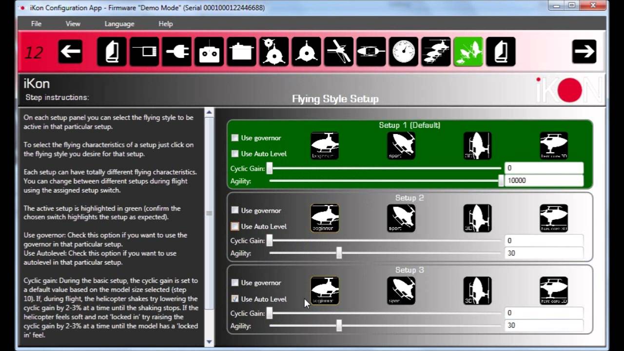 How to set up Self Leveling on iKon FBL Controller
