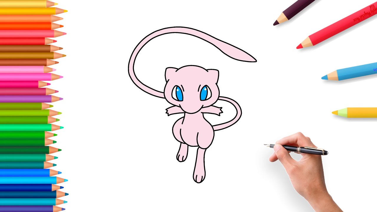 How to draw Mewtwo from Pokémon step by step | easy tutorial