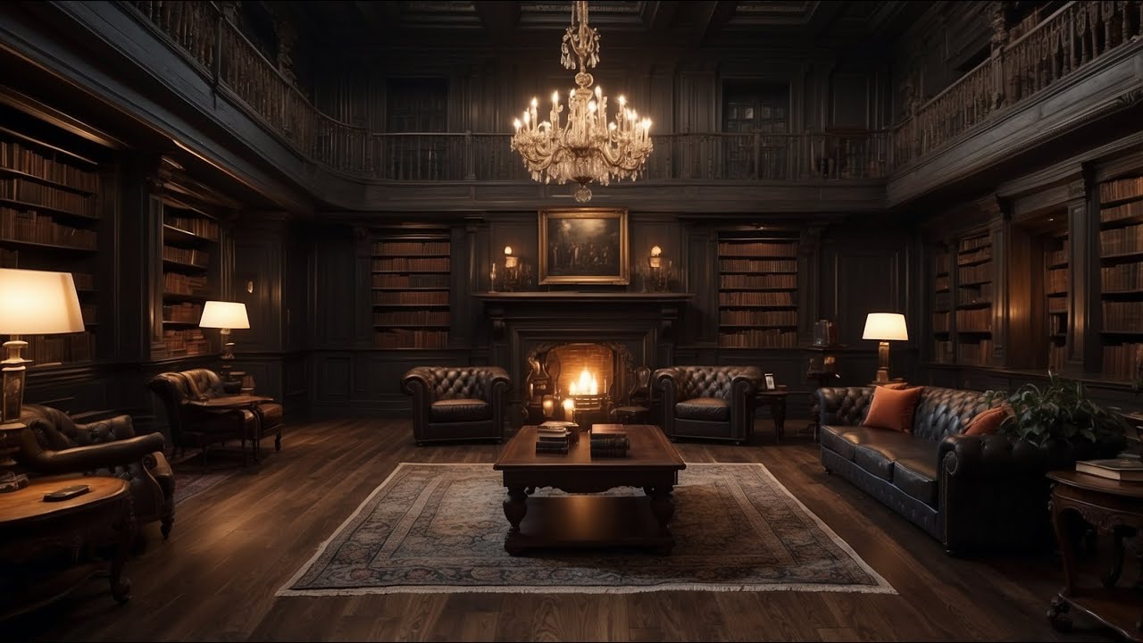 Rainy Night in the Secret Library | Dark Academia Music for Study, Writing & Deep Focus