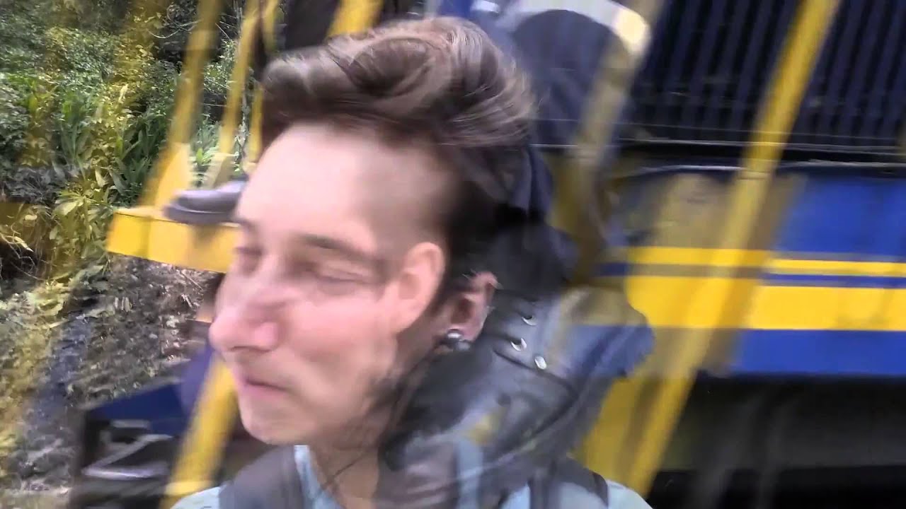 Kicked in the head by a train (slow motion)
