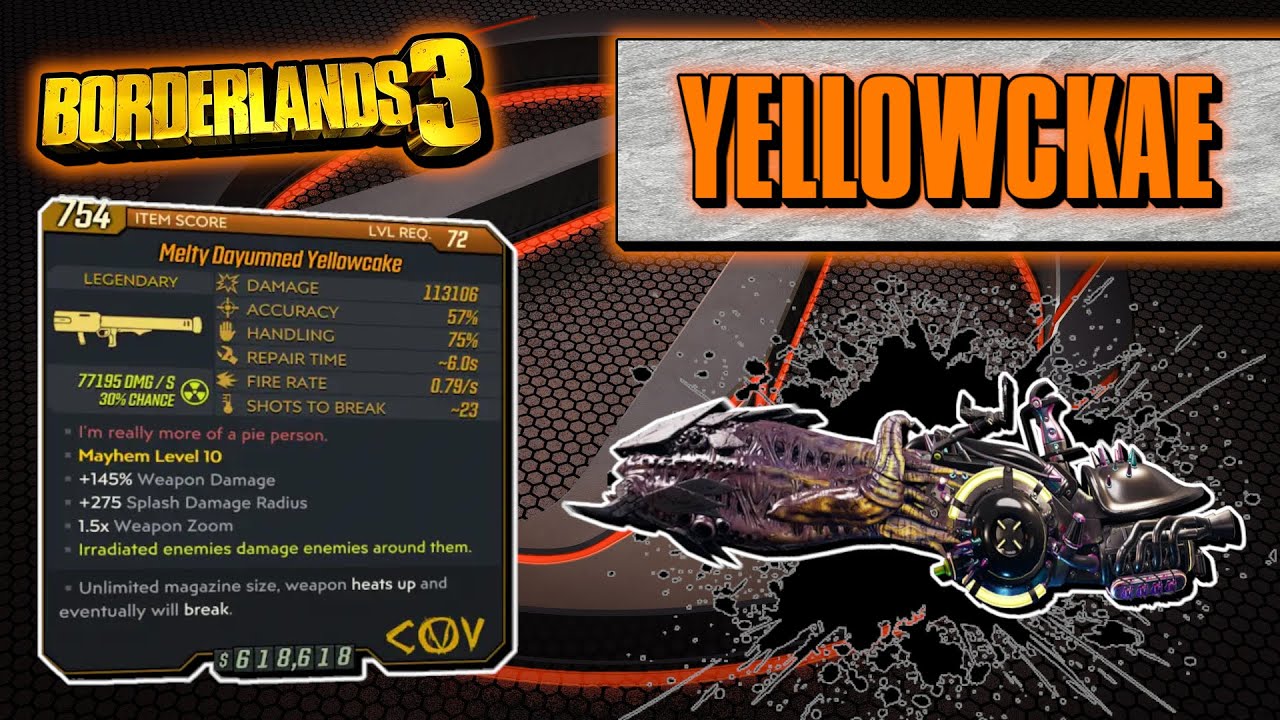 Legendary Item Guide | Yellowcake | [Borderlands 3]