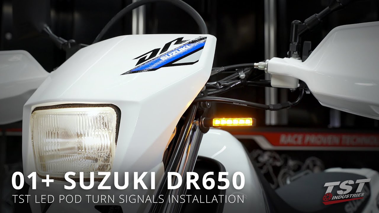 How to Install LED Front Pod Turn Signals on a 2001+ Suzuki DR650 SE / S by TST Industries