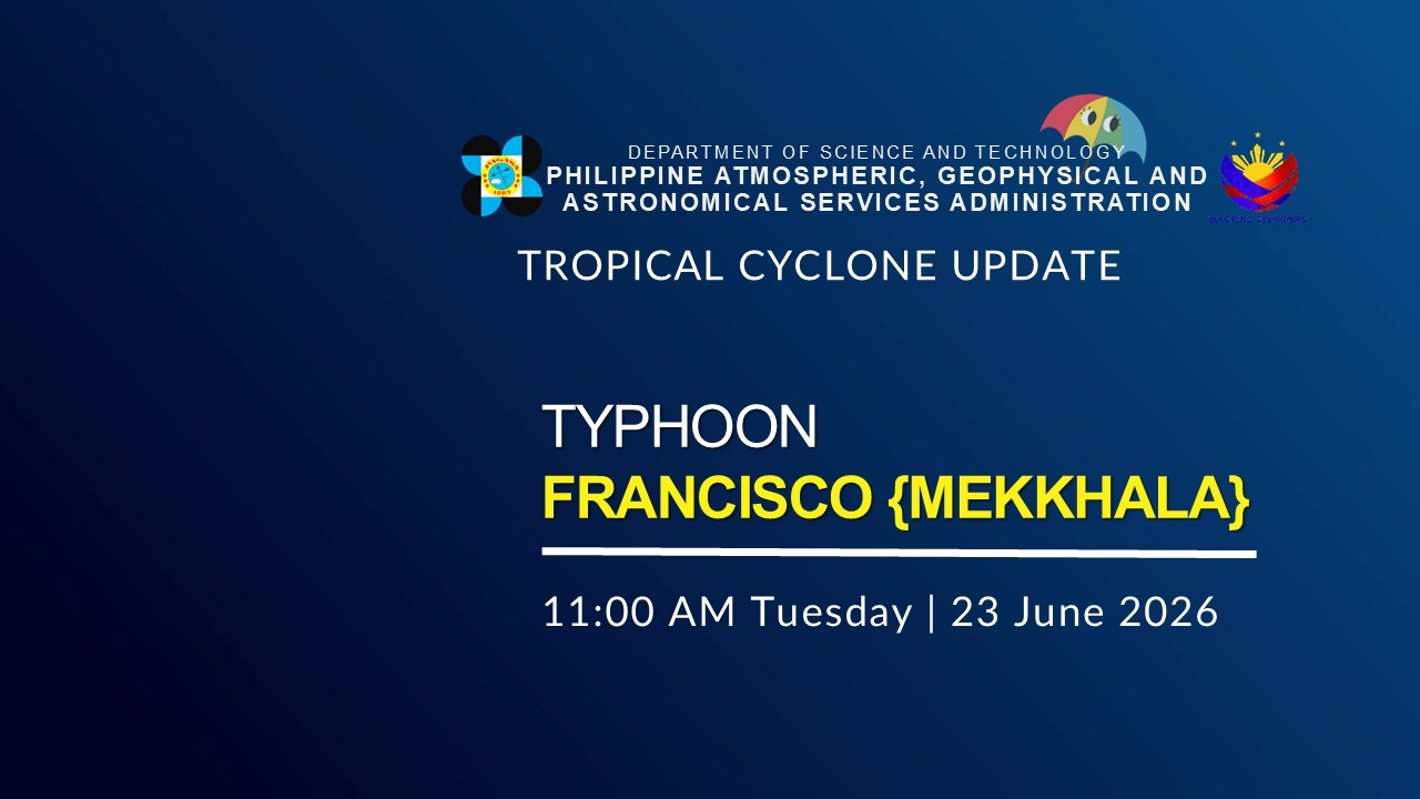 Press Briefing: Typhoon Francisco {MEKKHALA} issued at 11:00 AM | June 23, 2026 - Tuesday