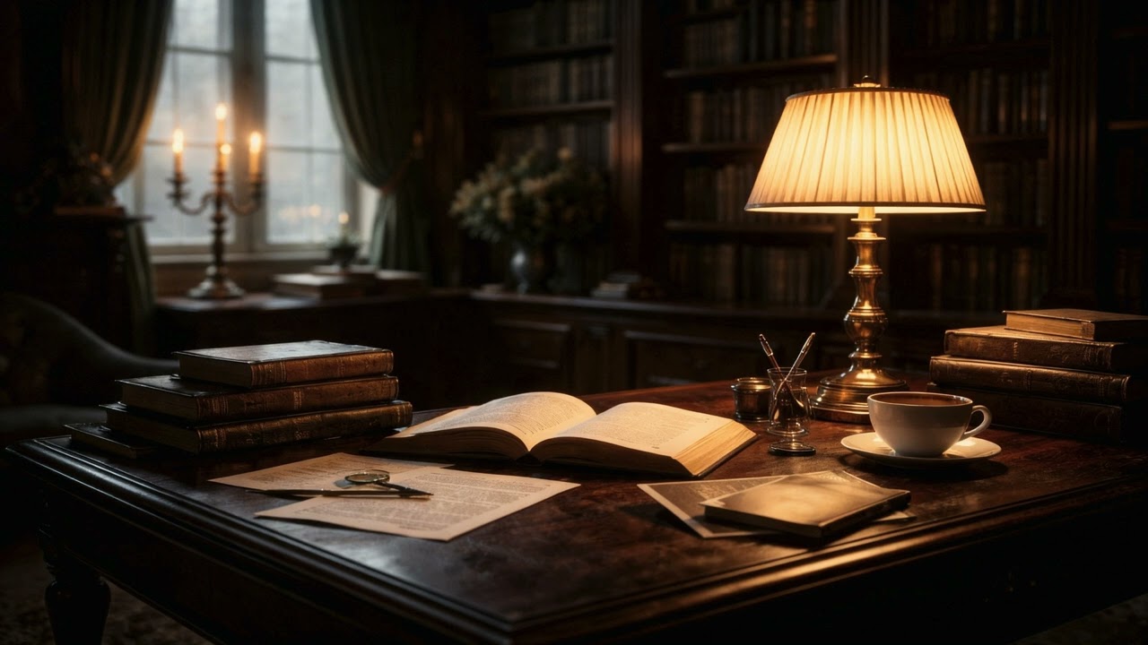 Dark Academia Study Ambience | Calm Piano for Deep Focus & Night Study
