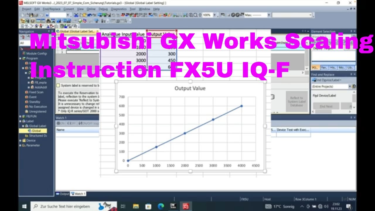 Функция масштабирования с процессором Mitsubishi FX5U (SCL) IQ-F