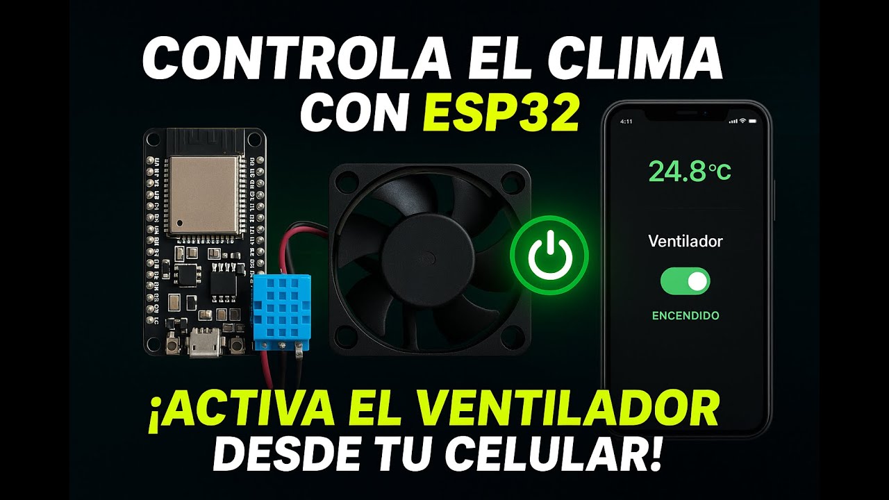 🔥 Controla un Ventilador de manera Automatica y Manual usando ESP32 🔥 WebServer con JSON y DHT22