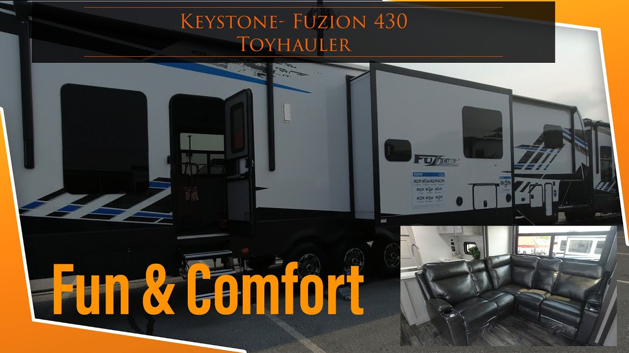 2022 Keystone Fuzion 430 Toy hauler brings the fun and comfort!