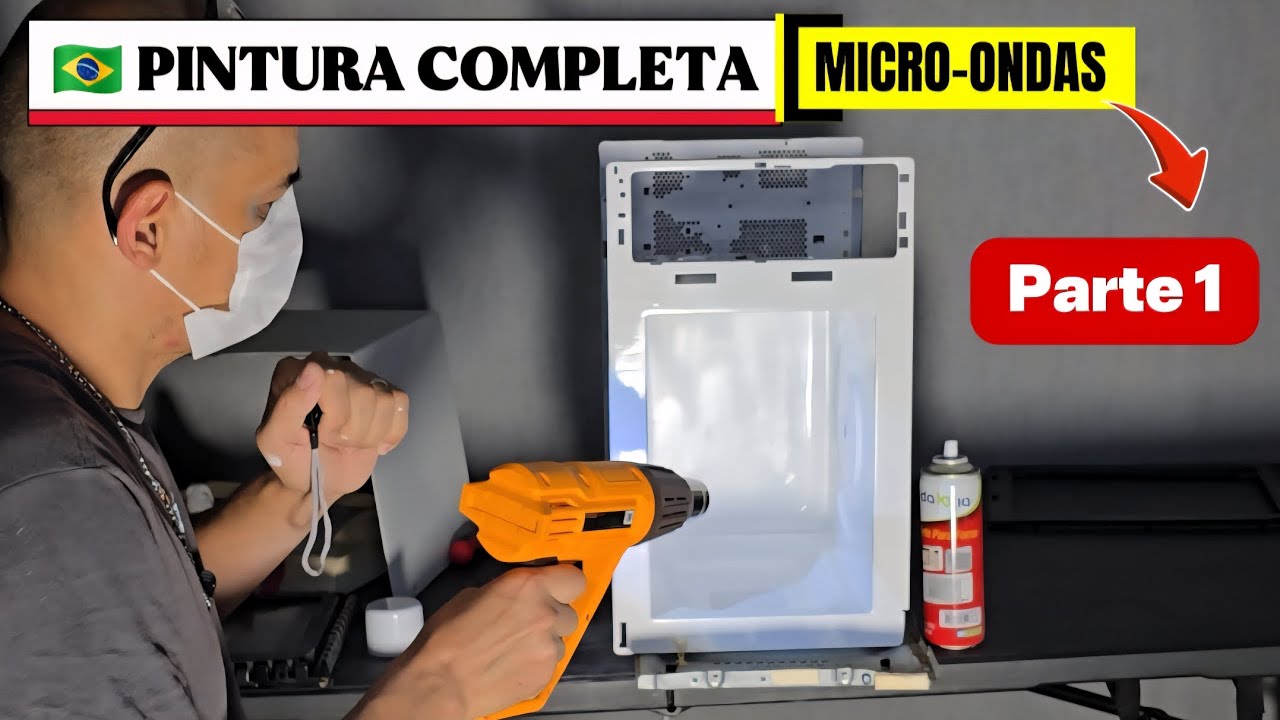 PINTURA COMPLETA MICRO-ONDAS, REFORMA COMPLETA E DESMONTAGEM #pinturamicroondas #ferramentas 