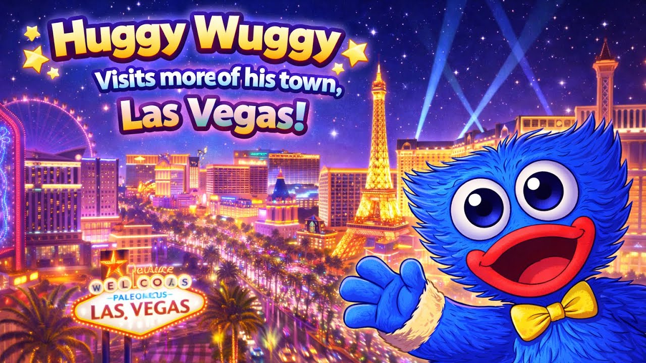 Huggy Wuggy visits more of his town, Las Vegas!