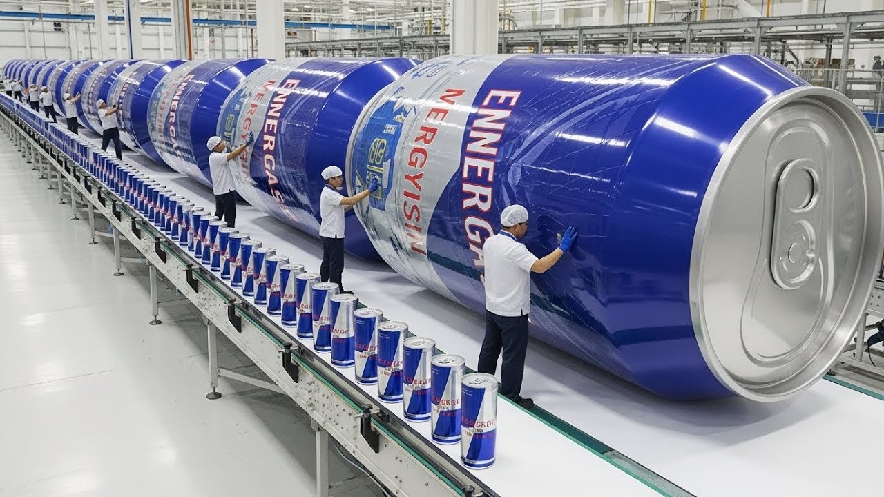 Inside a Modern Energy Drink Factory &mdash; Factory Process Uncovered (Full AI imagined Process)
