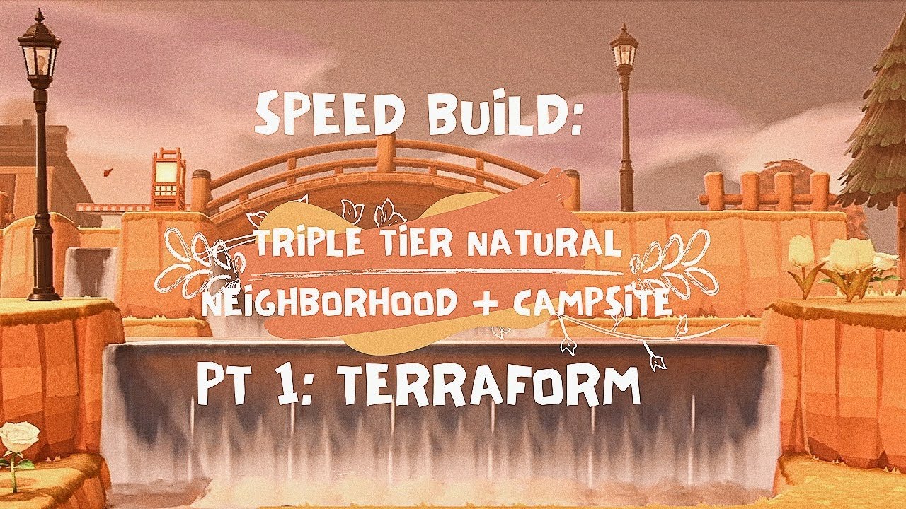 Triple Tier Natural Neighborhood + Campsite | Part 1: Terraform | ACNH Speed Build